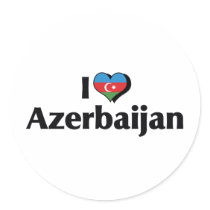 I Love Azerbaijan Flag Round Stickers