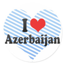 I Love Azerbaijan Round Stickers