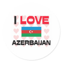 I Love Azerbaijan Round Sticker