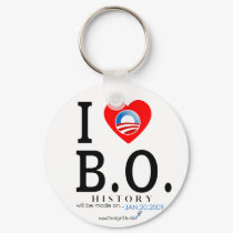 I Love B O keychains