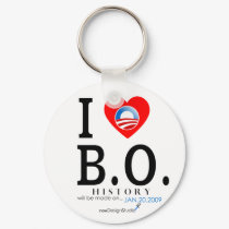 I Love B O keychains