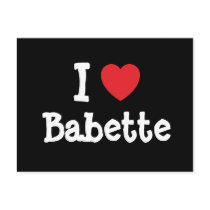 I love Babette heart T-Shirt postcards
