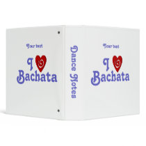 I Love Bachata Heart Latin Dancing Custom 3 Ring Binder