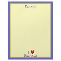 I Love Bachata Heart Latin Dancing Custom Customized Letterhead