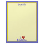 I Love Bachata Heart Latin Dancing Custom Customized Letterhead