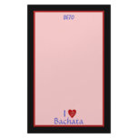 I Love Bachata Heart Latin Dancing Custom Custom Stationery