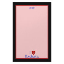 I Love Bachata Heart Latin Dancing Custom Custom Stationery