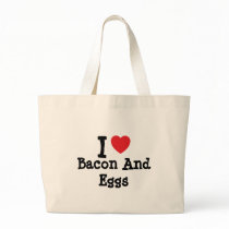 I love Bacon And Eggs heart T-Shirt Canvas Bag