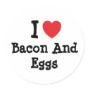 I love Bacon And Eggs heart T-Shirt stickers by funnycustomtshirts I love Bacon And Eggs heart T-Shirt stickers