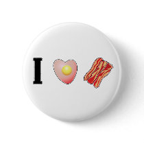 I Love Bacon! Pinback Buttons