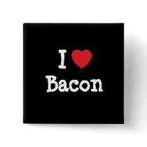 I love Bacon heart T-Shirt Buttons