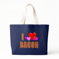 I Love Bacon I Heart Bacon Fun Bacon Design Tote Bags