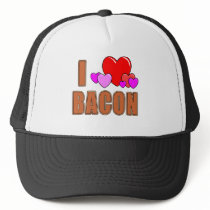 I Love Bacon I Heart Bacon Fun Bacon Design hats