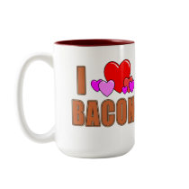 I Love Bacon I Heart Bacon Fun Bacon Design mugs by greenbaby I Love Bacon I Heart Bacon Fun Bacon Design mugs