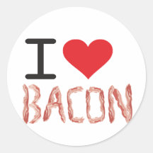I Love Bacon Round Sticker