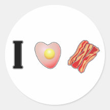 I Love Bacon! Round Stickers
