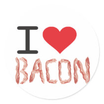 I Love Bacon Round Sticker