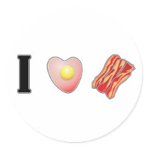 I Love Bacon! Round Stickers