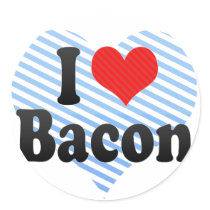 I Love Bacon Round Stickers