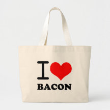 I love bacon tote bag