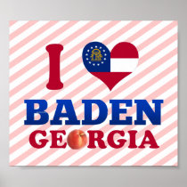 I Love Baden, Georgia Poster