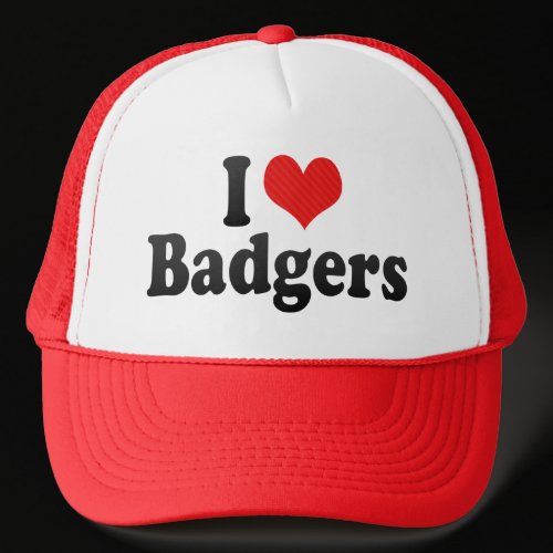 I Love Badgers Mesh Hats