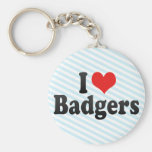 I Love Badgers Key Chains