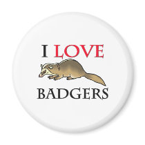 I Love Badgers Fridge Magnets