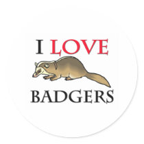 I Love Badgers Stickers