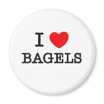 I Love BAGELS ( food ) Fridge Magnet