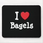I love Bagels heart T-Shirt Mouse Mat