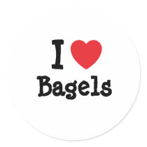 I love Bagels heart T-Shirt Round Sticker