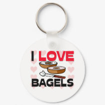 I Love Bagels keychains by foodshirts I Love Bagels keychains