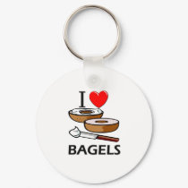 I Love Bagels keychains by foodshirts I Love Bagels keychains