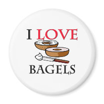 I Love Bagels magnets by foodshirts I Love Bagels magnets