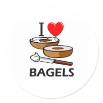 I Love Bagels Stickers