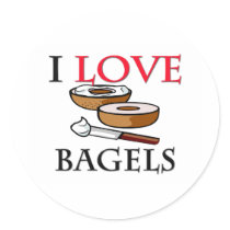 I Love Bagels Round Sticker