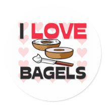 I Love Bagels Round Sticker