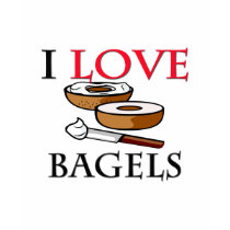 I Love Bagels t-shirts by foodshirts I Love Bagels t-shirts