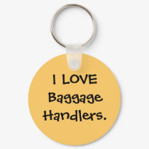 I LOVE Baggage Handlers luggage tag keychains