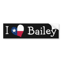 I Love Bailey bumper stickers
