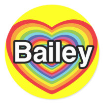 I love Bailey, rainbow heart Stickers