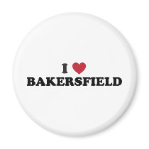 I Love Bakersfield California Refrigerator Magnets
