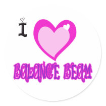 I LOVE Balance Beam Round Stickers
