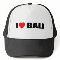 I Love Bali, Indonesia hats