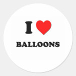 I Love Balloons Round Stickers
