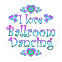 I Love Ballroom Dancing Round Sticker