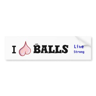 I Love Balls Bumper Sticker zazzle_bumpersticker