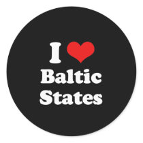 I Love Baltic States Tshirt Round Stickers