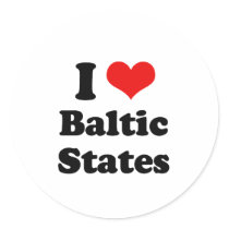 I Love Baltic States Tshirt Sticker